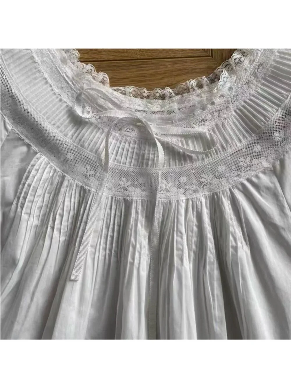 Doen Daphne lace-trimmed pintucked organic cotton-voile mini dress, M - Picture 7 of 11